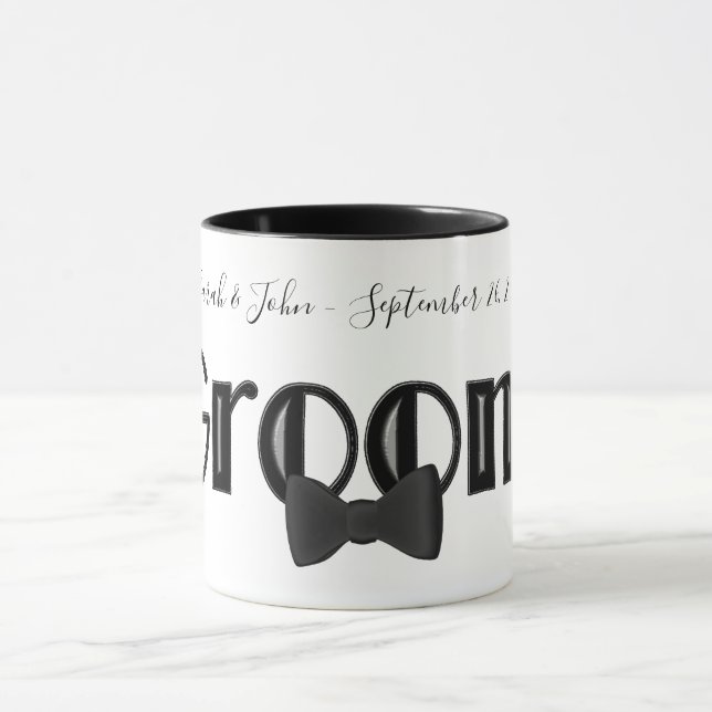 Groom Cute Personalised Wedding   Mug (Center)