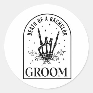 Groom Death Of A Bachelor Skeleton Gothic Hallowee Classic Round Sticker