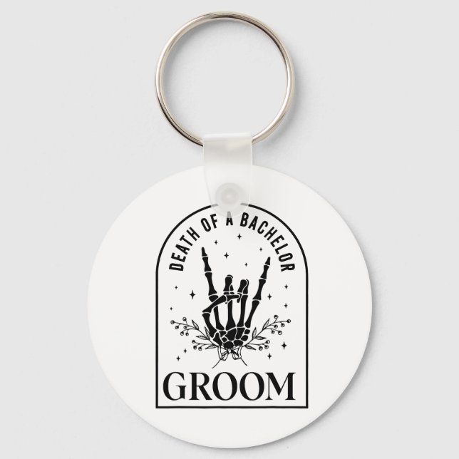 Groom Death Of A Bachelor Skeleton Gothic Hallowee Key Ring (Front)