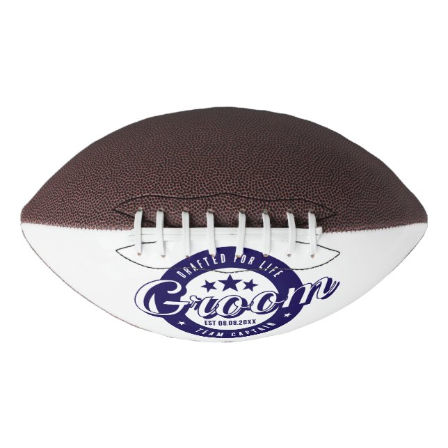 Groom Drafted for Life Team Captain Personalised Football (Front)