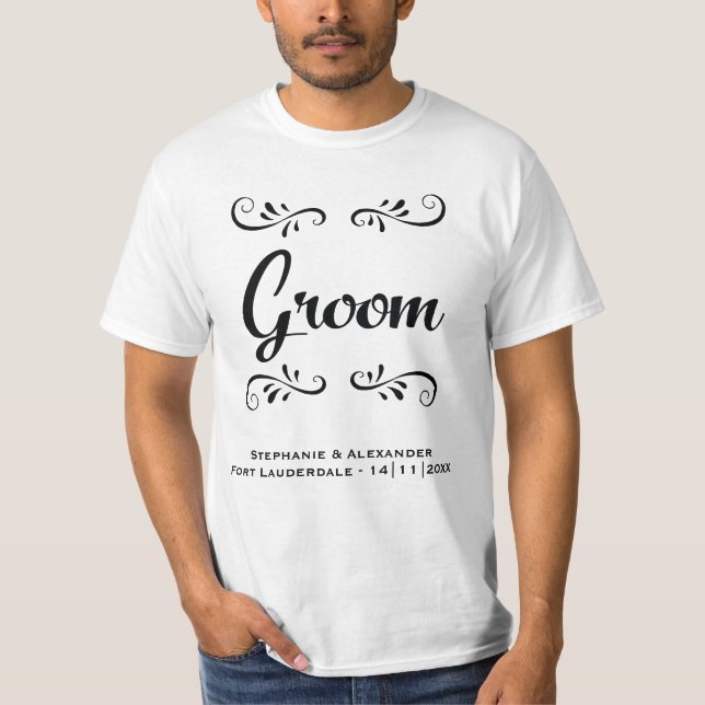 Groom Elegant Rehearsal Dinner T-Shirt (Front)