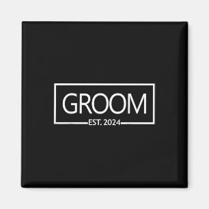 Groom Est. 2024 Future Husband Bachelor Party Wedd Magnet