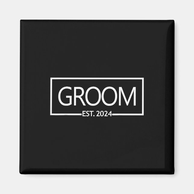 Groom Est. 2024 Future Husband Bachelor Party Wedd Magnet (Front)