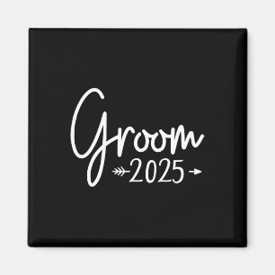 Groom Est 2025 Married Wedding Engagement Getting Magnet