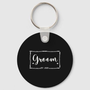 Groom Est. 2025 Wedding Matching Husband Just Marr Key Ring