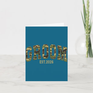 Groom est 2026 camo camouflage couples matching card