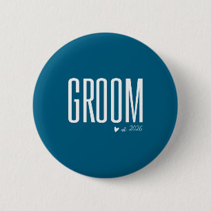Groom est 2026 for future husband soon to be mr 6 cm round badge