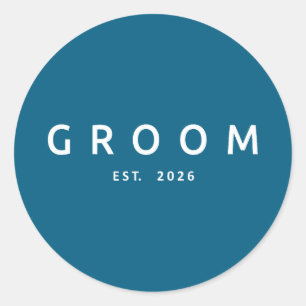Groom est 2026 future husband bachelor party classic round sticker