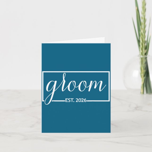 Groom est 2026 future husband wedding bachelor card (Front)