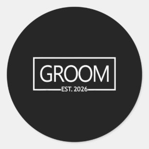 Groom Est 2026 Future Husband Wedding Bachelor Classic Round Sticker