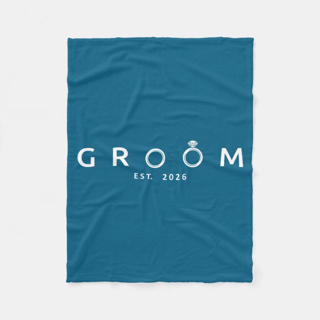 Groom est 2026 future husband wedding bachelor fleece blanket (Front)