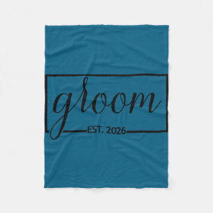 Groom est 2026 future husband wedding bachelor fleece blanket