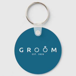 Groom est 2026 future husband wedding bachelor key ring