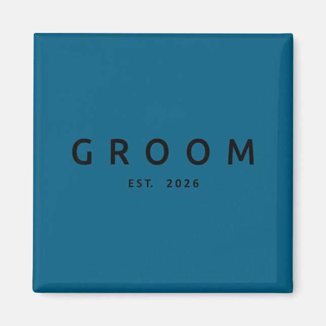 Groom est 2026 future husband wedding bachelor magnet (Front)