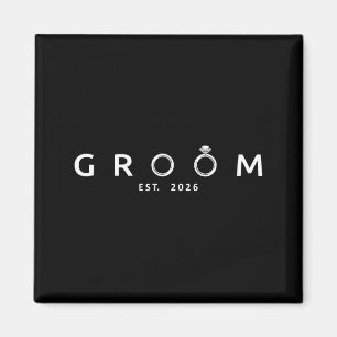 Groom Est 2026 Future Husband Wedding Bachelor Magnet