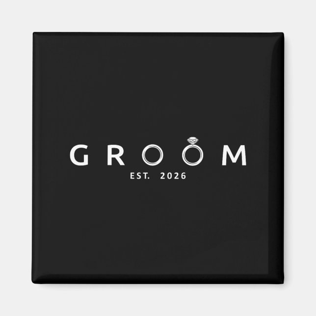 Groom Est 2026 Future Husband Wedding Bachelor Magnet (Front)