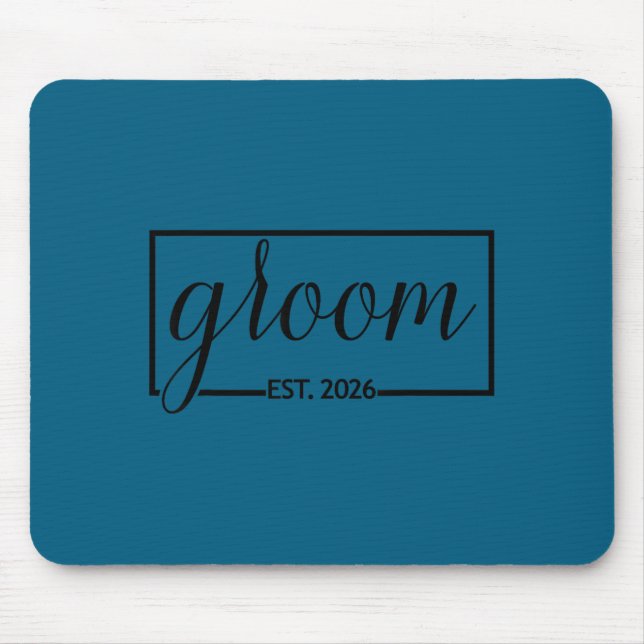 Groom est 2026 future husband wedding bachelor mouse pad (Front)
