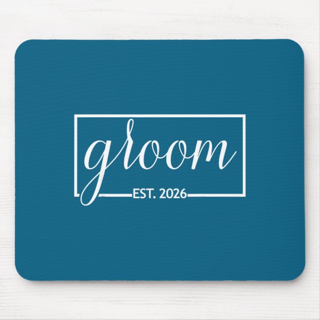 Groom est 2026 future husband wedding bachelor mouse pad (Front)