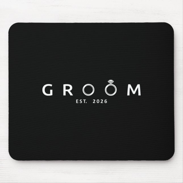Groom Est 2026 Future Husband Wedding Bachelor Mouse Pad (Front)