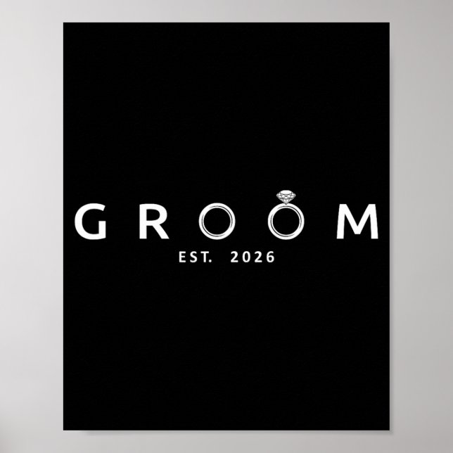 Groom Est 2026 Future Husband Wedding Bachelor Poster (Front)