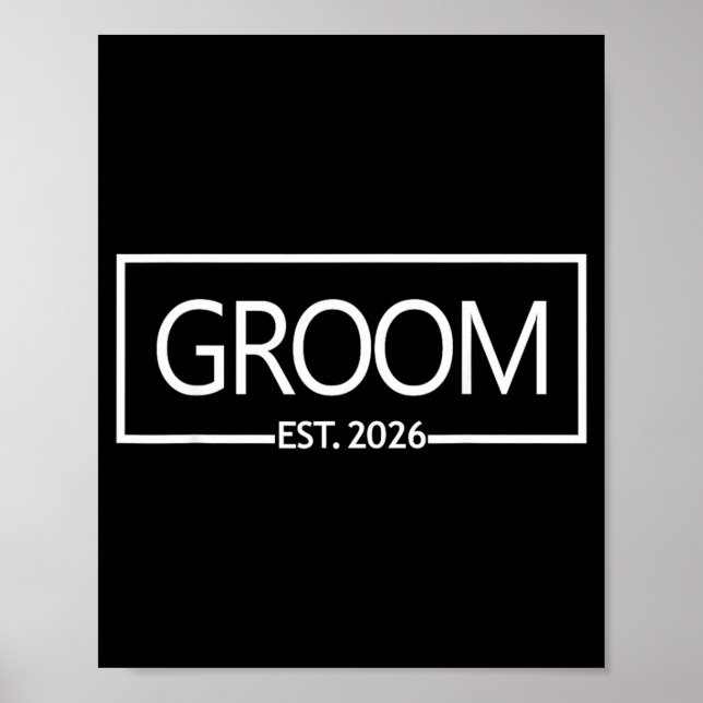 Groom Est 2026 Future Husband Wedding Bachelor Poster (Front)
