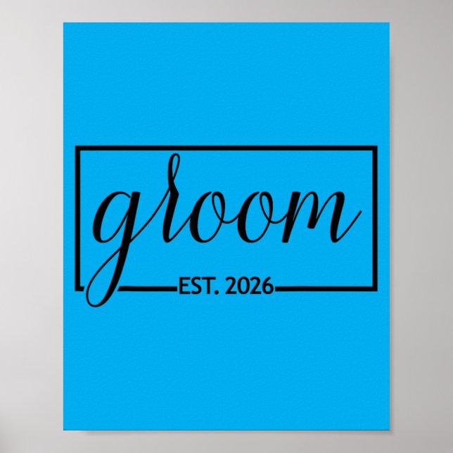 Groom Est 2026 Future Husband Wedding Bachelor Poster (Front)