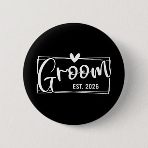 Groom Est. 2026 Husband Just Married Wedding Engag 6 Cm Round Badge
