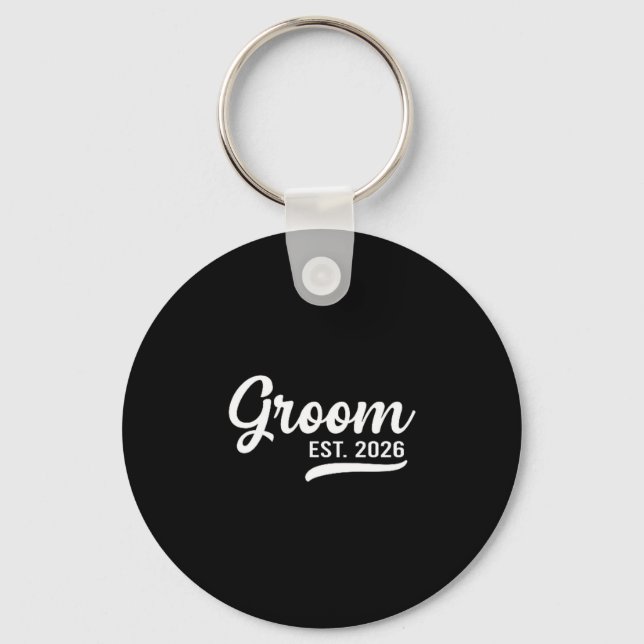 Groom Est 2026 Just Married Honeymoon Wedding Groo Key Ring (Front)