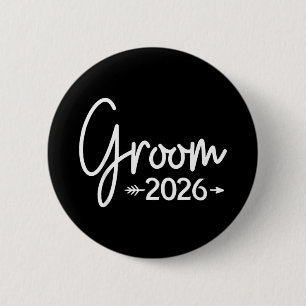 Groom est 2026 married wedding bridal party 6 cm round badge