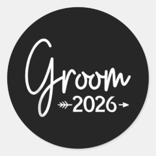 Groom est 2026 married wedding bridal party classic round sticker