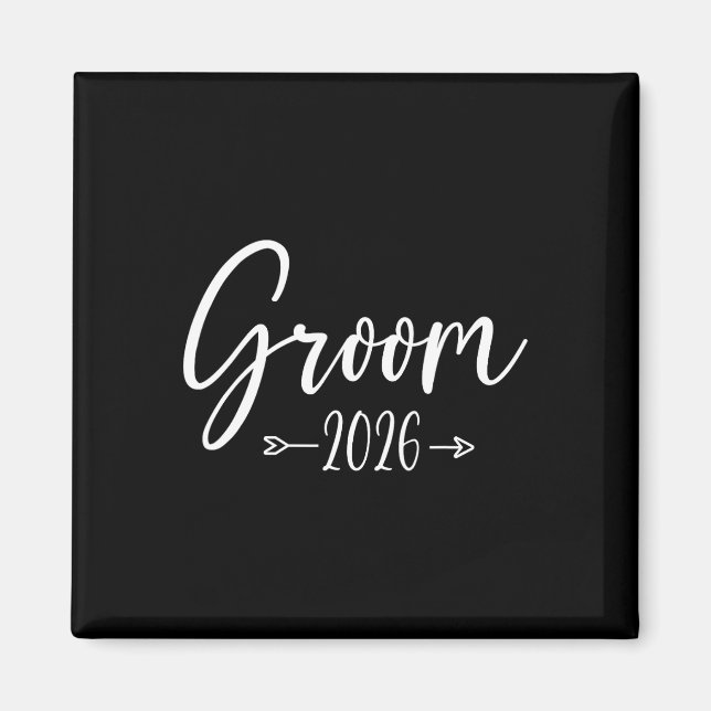 Groom Est 2026 Married Wedding Engagement Party Hu Magnet (Front)