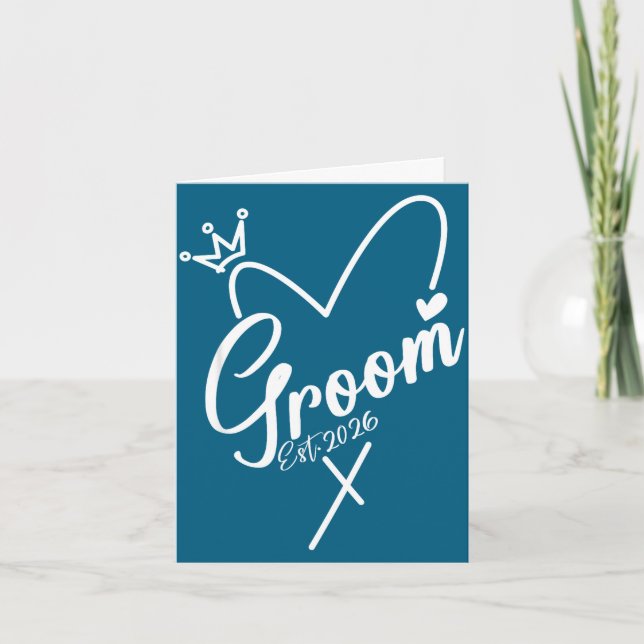 Groom est 2026 matching getting ready bride groom card (Front)