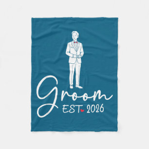 Groom est 2026 matching groom bride 2026 fleece blanket