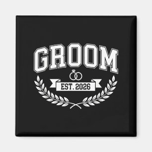 Groom Est 2026 Mr Husband Married Wedding Party 1 Magnet