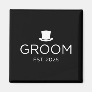 Groom Est 2026 Mr Husband Married Wedding Party 5 Magnet
