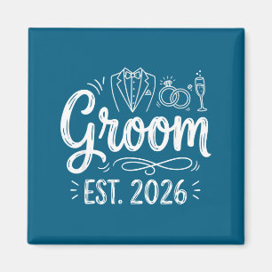 Groom est 2026 mr husband married wedding party magnet