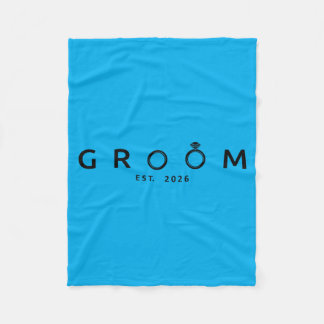 Groom Est 2026 Wedding Bachelor Party Future Fleece Blanket