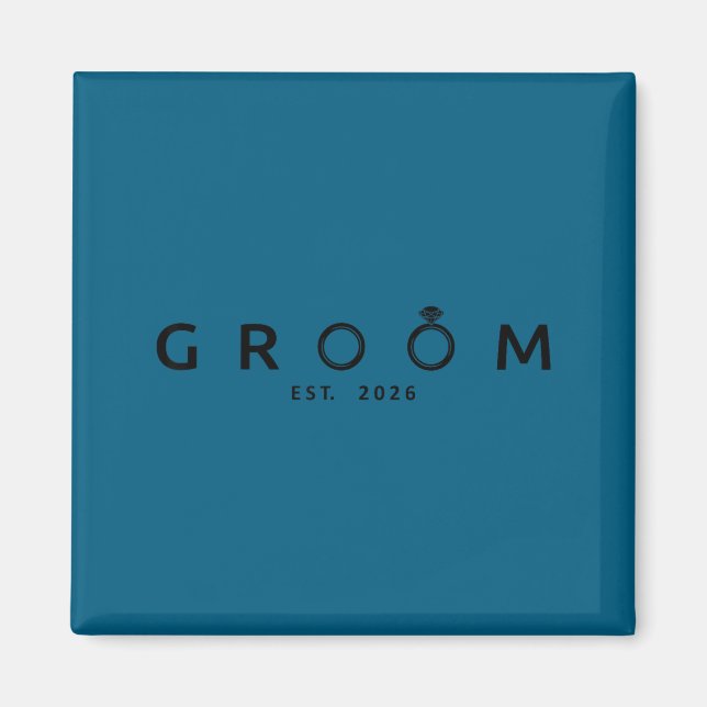 Groom est 2026 wedding bachelor party future magnet (Front)