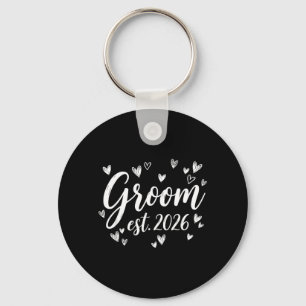 Groom Est 2026 Wedding Newlywed Bride Groom Party Key Ring