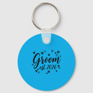 Groom Est 2026 Wedding Newlywed Bride Groom Party Key Ring