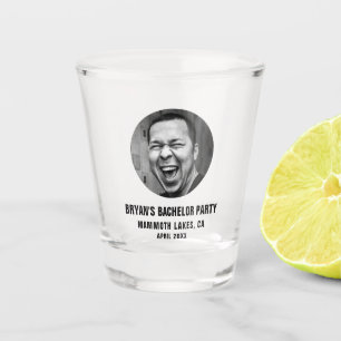 Groom Face Photo Bachelor Party Favour Custom Shot Glass