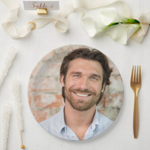 Groom Face Photo Bachelorette Party Paper Plates