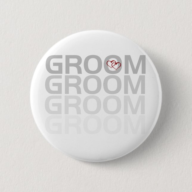 Groom Fade 6 Cm Round Badge (Front)