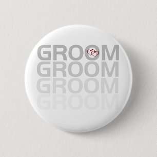 Groom Fade 6 Cm Round Badge