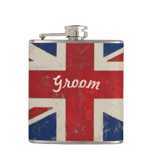 Groom Flask UK Vintage Flag