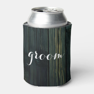 GROOM For Him Wedding Black Can Cooler