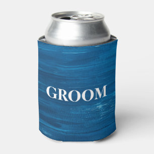 GROOM For Him Wedding Wooden Print Can Cooler