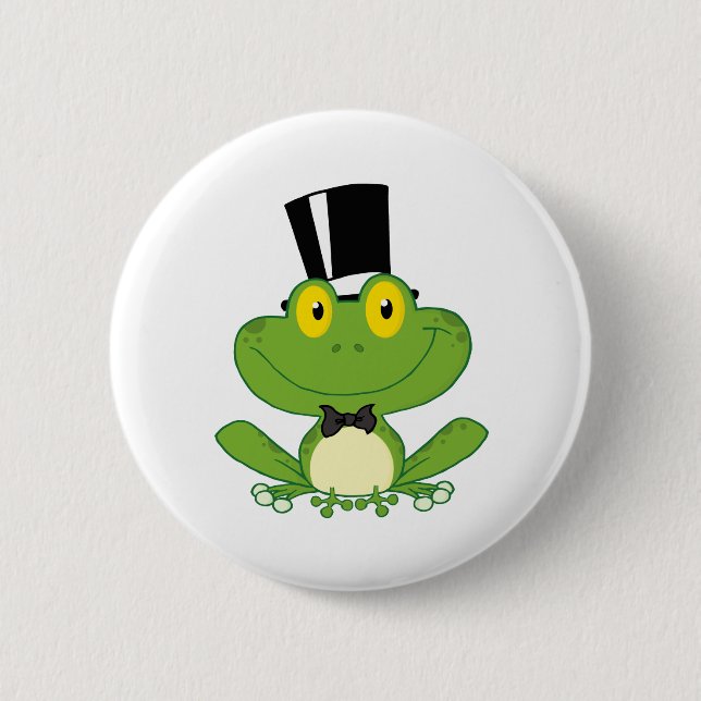 Groom Frog Cartoon Character 6 Cm Round Badge (Front)