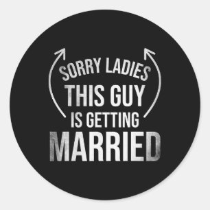 Groom Funny Bachelor Supplies Clothes Party Weddin Classic Round Sticker
