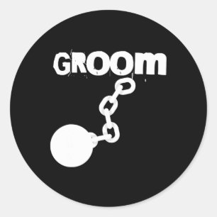 Groom Funny Wedding Stag Party Bachelor Classic Round Sticker